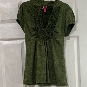 Heart Soul Olive Ruffled Blouse